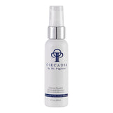 Circadia Glyco-Guard face serum in a 2 fl oz bottle with pump dispenser, designed to protect skin from glycation damage.