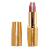 GrandeLIPSTICK Plumping Lipstick in rose pink tone with gold metallic tube. Features hydrating and volumizing ingredients for lips.
