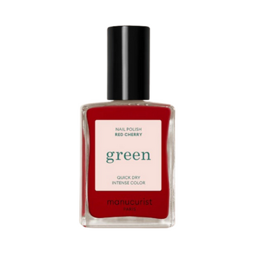 Buy Manucurist Green Flash - Red Cherry online in India! A vegan red nail polish in a glass bottle offering intense color and quick LED dry.
