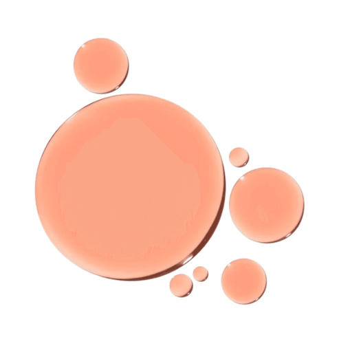 Peach-colored drops of Payot Healthy Glow Radiance Oil, highlighting its smooth, hydrating consistency for face and neck care.