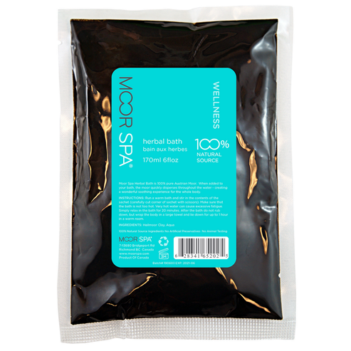 Moor Spa Herbal Bath body wash in 170ml packaging. 100% natural source bath gel for wellness and relaxation in bath and body care.