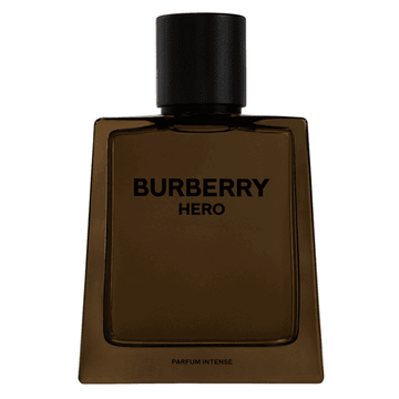 Burberry Hero Parfum Intense - Signature Cedarwood Scent in a sleek dark amber bottle, ideal for bold men's fragrance collections.
