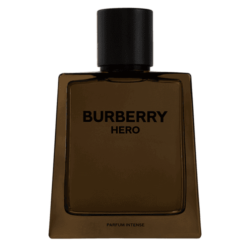 Burberry Hero Parfum Intense - Signature Cedarwood Scent in a sleek dark amber bottle, ideal for bold men's fragrance collections.