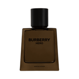 Burberry Hero Parfum Intense men's fragrance in a sleek dark amber bottle. Features cedarwood oils for a bold, intense scent experience.