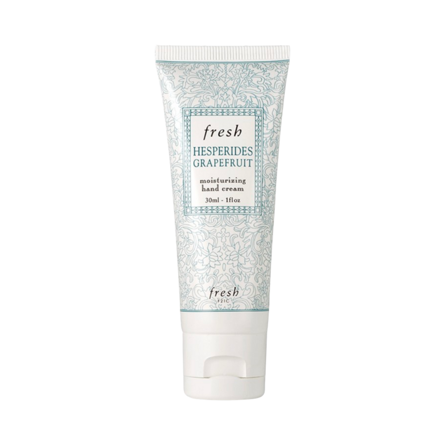 Grapefruit Moisturizing Hand Cream by Fresh in travel-size packaging. Hydrates and revitalizes hands with a light, fruity fragrance.