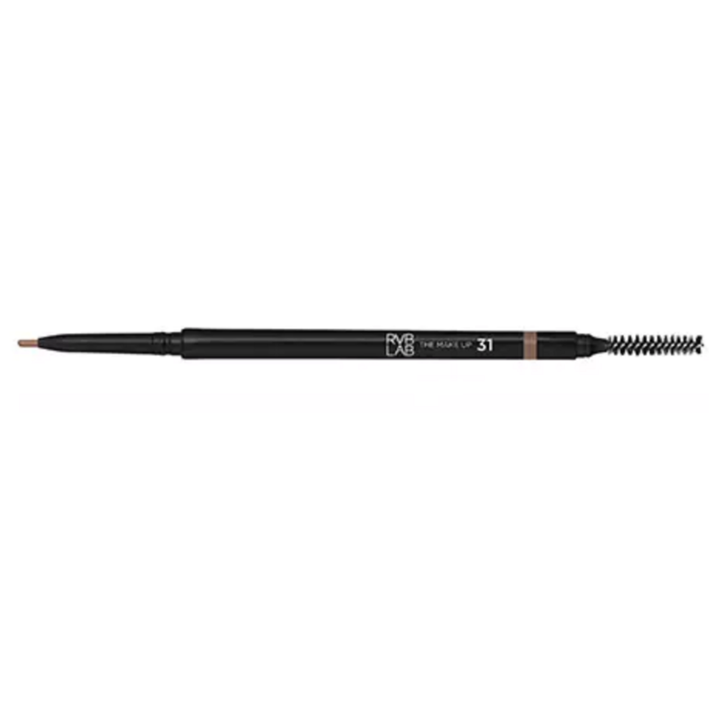 RVB Lab Brow Pencil 31 Light Brown features a dual-ended design with a precision tip and spoolie brush for easy blending and natural eyebrow definition.