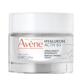 Avene Hyaluron B3 Cream jar with 50ml label, designed for firming and anti-aging skincare with niacinamide and hyaluronic acid.