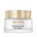 Close-up of Ahava Hyaluronic Acid Eye Cream container with white and gold design