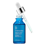 Open Dr Dennis Gross Hyaluronic Marine Hydration Booster with dropper applicator, ideal for dry skin and elasticity improvement.