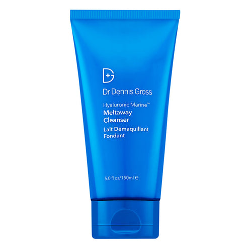 Dr Dennis Gross Hyaluronic Marine Meltaway Cleanser in a 150ml blue tube, perfect for daily facial cleansing and makeup removal.