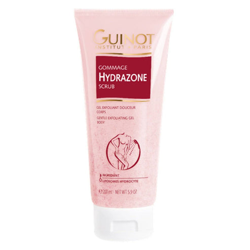 Guinot Hydrazone Scrub with liposomes hydrocyte, designed for body exfoliation and daily skincare. Promotes soft, hydrated skin all day.