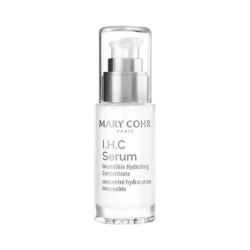 Mary Cohr I.H.C Serum - Moisturizing Face Serum in a sleek clear pump bottle, ideal for hydrating dry skin and reducing fine lines.