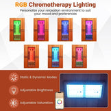 Costway 2-Person Dual Therapy Full Spectrum Infrared Sauna with Red Light Panel, WiFi App Control, Chromotherapy & Bluetooth – Okoume Wood- Fully Loaded Indoor Spa
