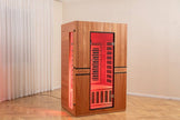 Costway 2-Person Dual Therapy Full Spectrum Infrared Sauna with Red Light Panel, WiFi App Control, Chromotherapy & Bluetooth – Okoume Wood- Fully Loaded Indoor Spa