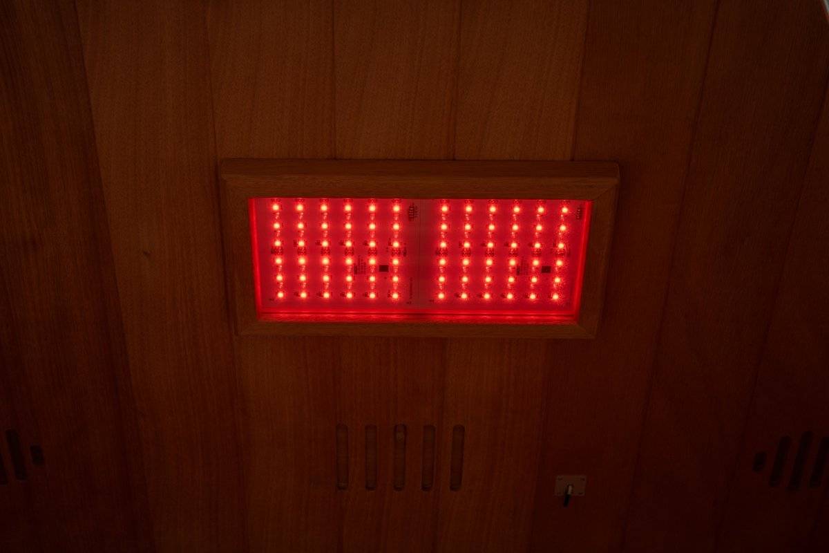 Costway 2-Person Dual Therapy Full Spectrum Infrared Sauna with Red Light Panel, WiFi App Control, Chromotherapy & Bluetooth – Okoume Wood- Fully Loaded Indoor Spa