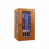Costway 2-Person Dual Therapy Full Spectrum Infrared Sauna with Red Light Panel, WiFi App Control, Chromotherapy & Bluetooth – Okoume Wood- Fully Loaded Indoor Spa
