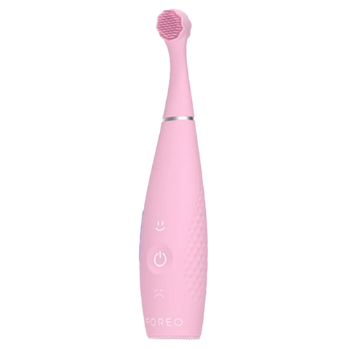 Foreo ISSA 4 Baby Toothbrush 1 Piece in pink, featuring ultra-soft silicone for delicate baby gums. A stylish and safe oral care solution.
