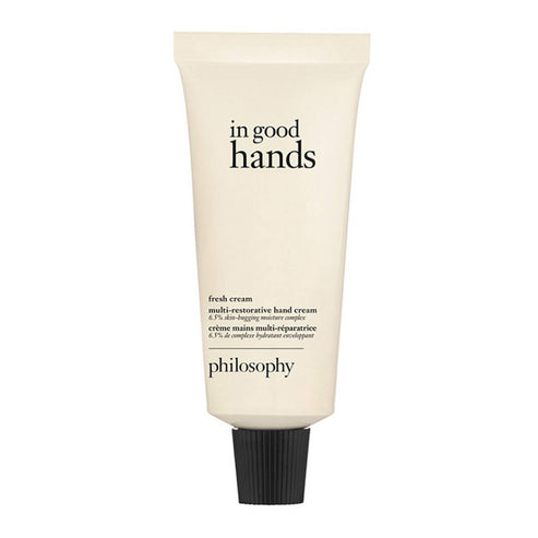 Philosophy In Good Hands Multi-Restorative Hand Cream in Fresh Cream scent, 120 ml tube. Moisturizing hand cream for barrier protection.