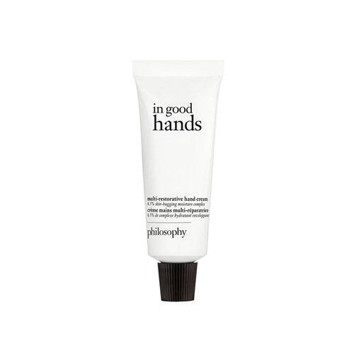 Fragrance-free Philosophy Hand Cream - Multi-Restorative shown in sleek packaging. Perfect for hydrating skin and restoring the hand’s moisture barrier.