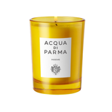 Acqua Di Parma Insieme Candle in vibrant yellow glass jar with label, offering relaxing lemon, neroli, and musk candle scents for home ambiance.