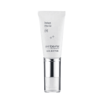 Skinbetter Science Instant Effect Gel Eye in a sleek white and silver 15ml tube, designed for reducing puffiness and fine lines around the eyes.