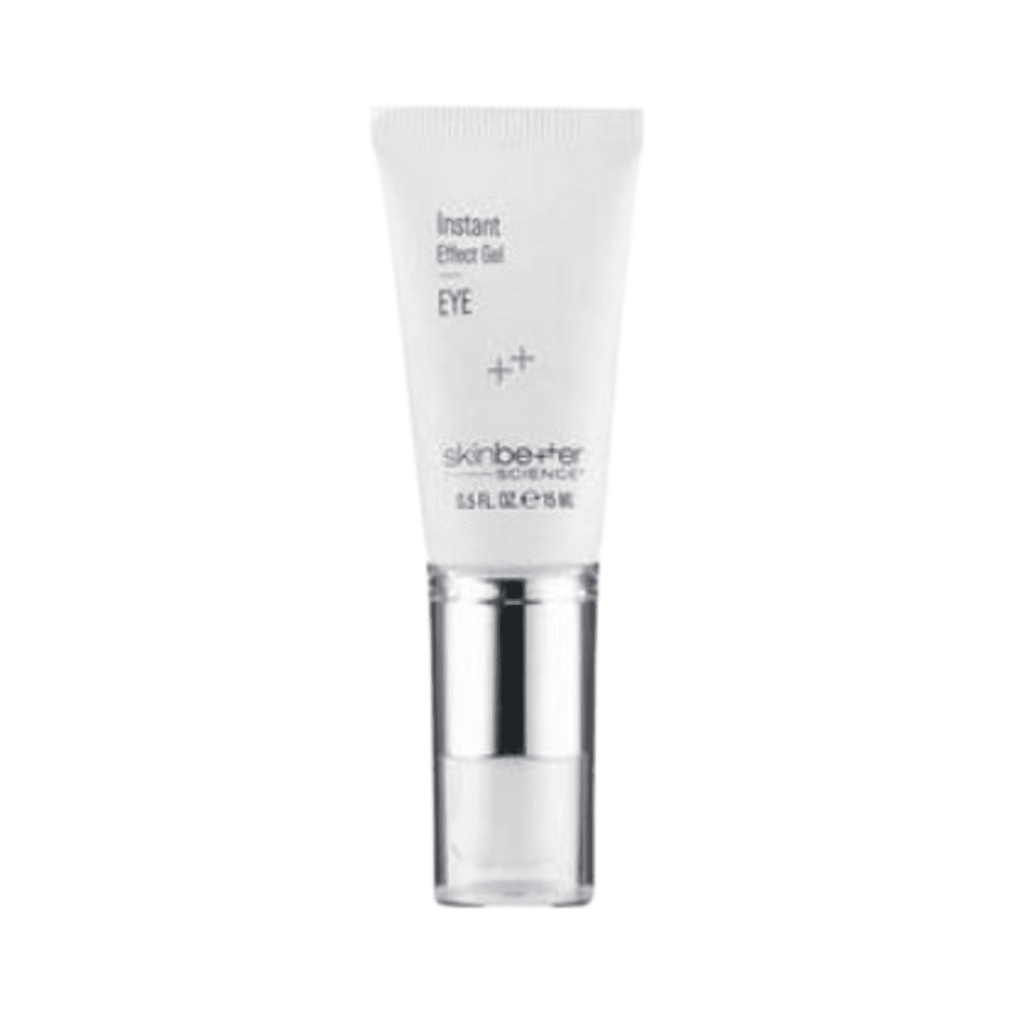 Front view of Skinbetter Science Gel Eye Instant Effect tube, ideal for targeting under-eye dark circles and wrinkles with caffeine and magnesium.