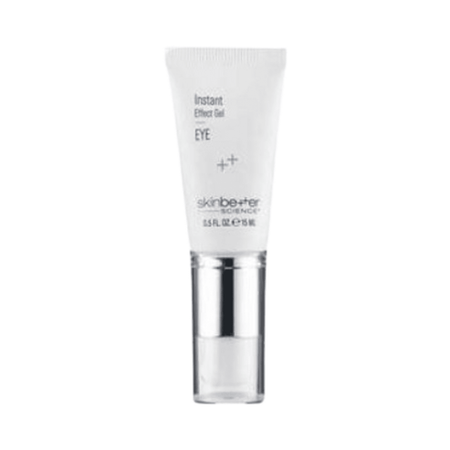 Front view of Skinbetter Science Gel Eye Instant Effect tube, ideal for targeting under-eye dark circles and wrinkles with caffeine and magnesium.