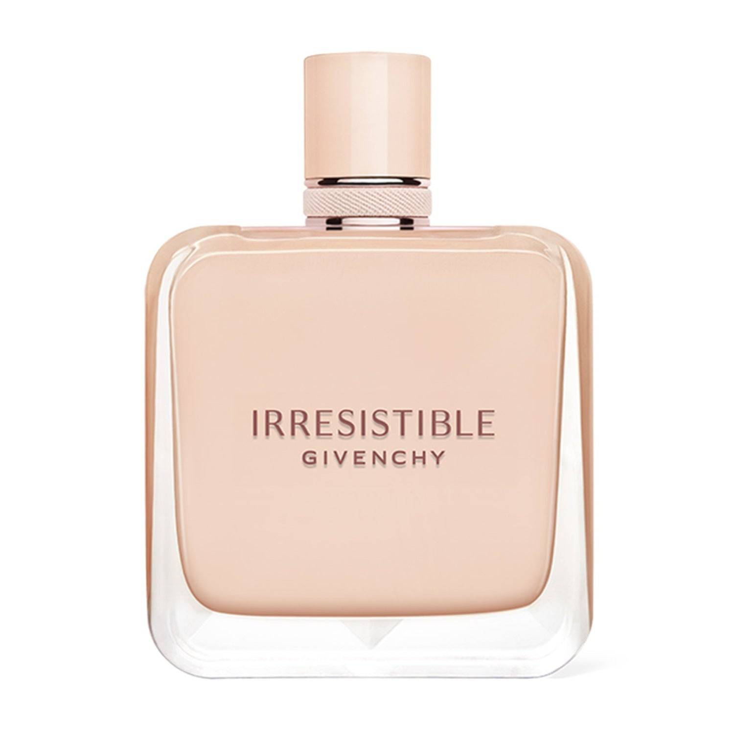 Givenchy Irresistible Nude Velvet Perfume bottle in soft blush pink with minimalist design, ideal for women's fragrance collections.