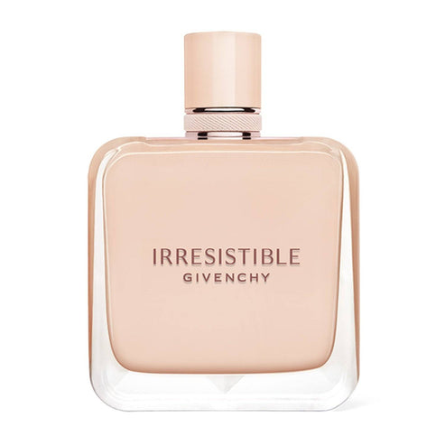 Givenchy Irresistible Nude Velvet Perfume bottle in soft blush pink with minimalist design, ideal for women's fragrance collections.