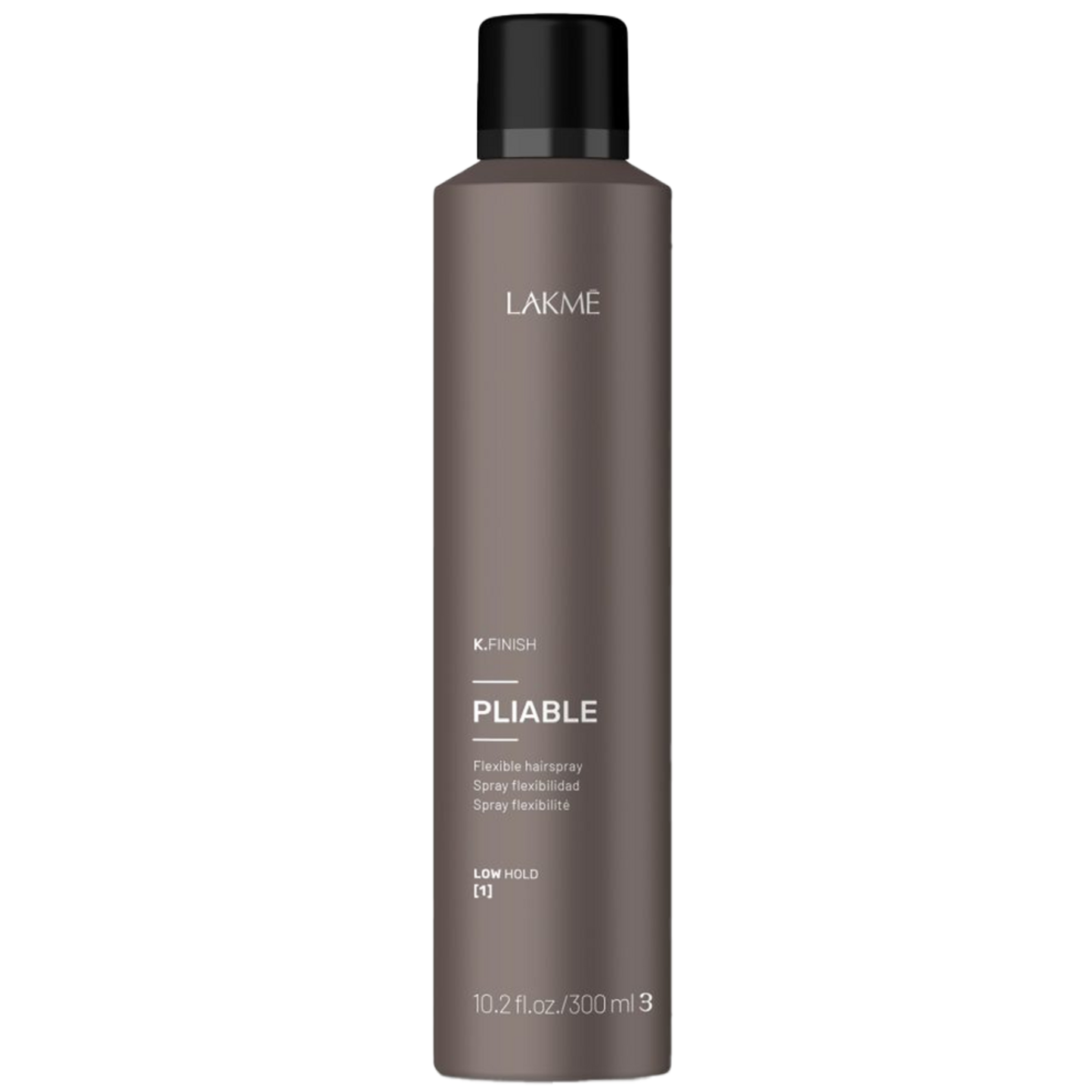 LAKME K.Finish Hair Hold Spray in 300ml bottle for flexible styling. Offers low hold for natural, pliable hair control and everyday use.