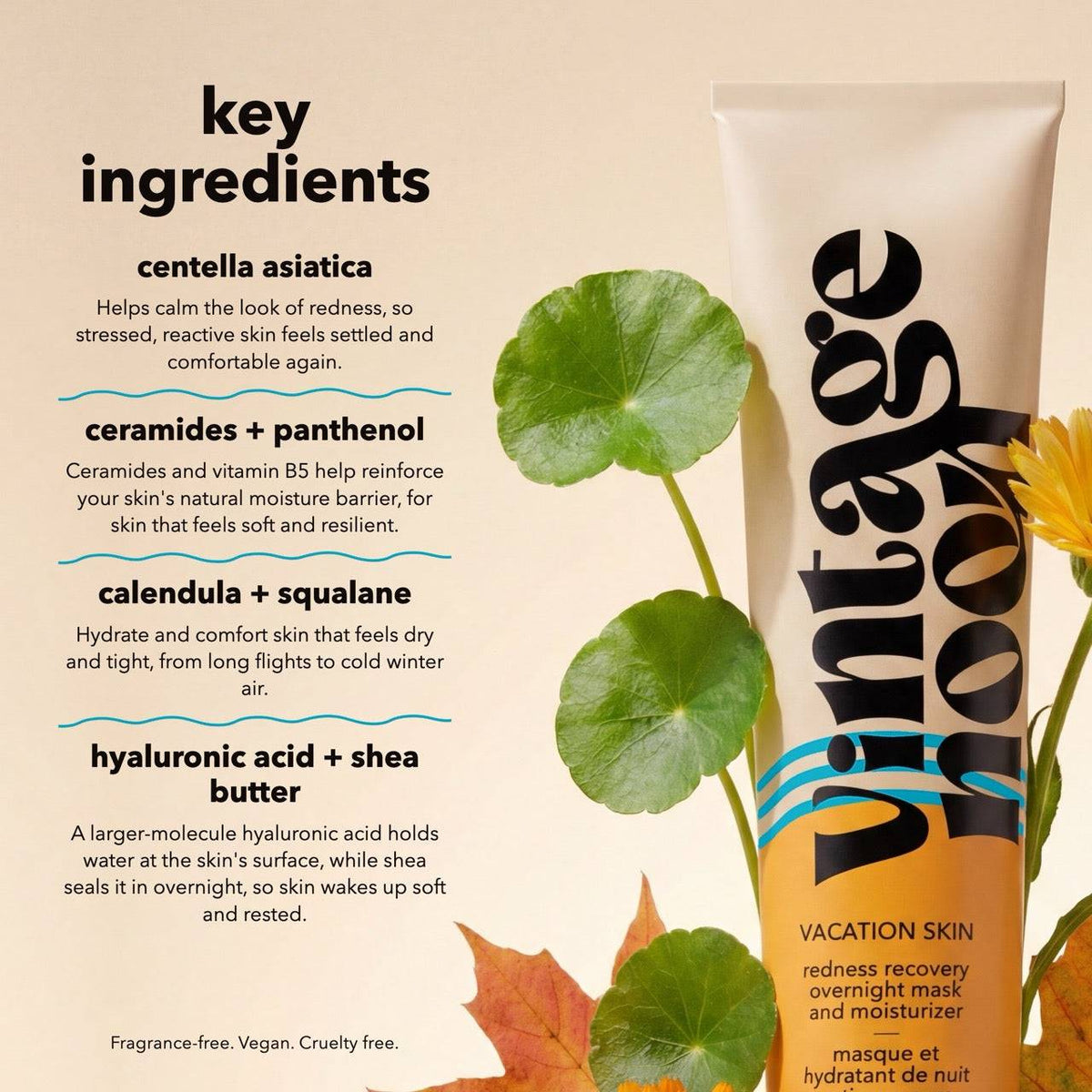 Vacation Skin Redness Recovery Overnight Mask and Moisturizer
