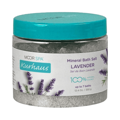 Οπίσθια όψη της συσκευασίας μεταλλικών αλάτων μπάνιου λεβάντας