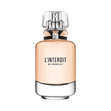 Givenchy L'Interdit - Luxurious Perfume | Sensual Musk in a sleek glass bottle with silver and black accents, ideal for women's fragrance collections.