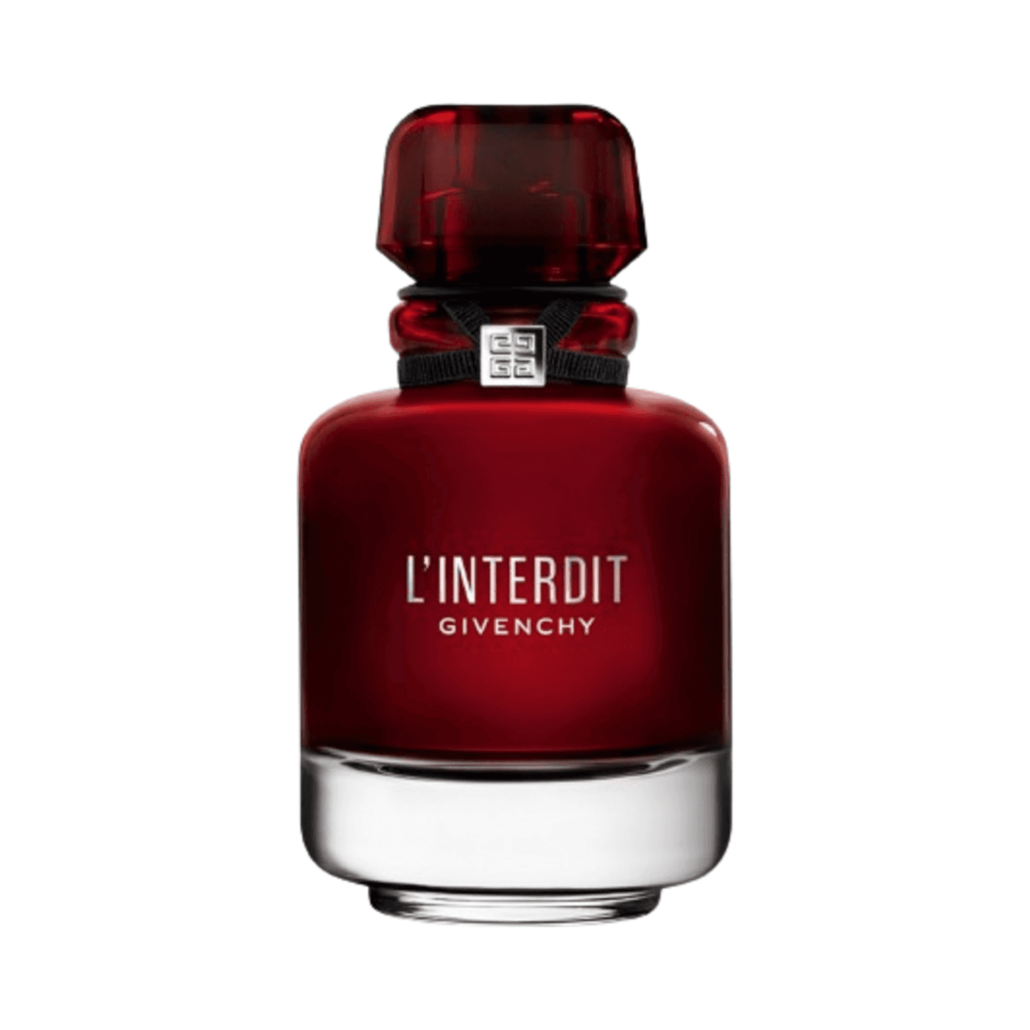 Givenchy L'Interdit Rouge perfume bottle in deep red with black cap, a sensual women's fragrance in the Health & Beauty perfumes category.