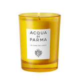 Acqua Di Parma Candle - Lake Candle in signature yellow glass jar with label 'La Casa Sul Lago'. Ideal for serene home ambience and decor.