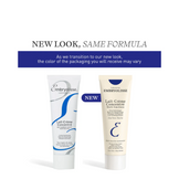 Side-by-side view of Embryolisse Cream old and new packaging, emphasizing consistent formula in updated design for skincare lovers.