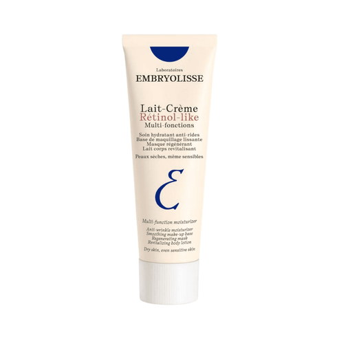 Embryolisse Lait Creme Retinol-Like moisturizer tube for dry and sensitive skin, anti-wrinkle and firming formula with French clover extract.