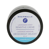 Lavender Mint Deodorant Cream by Soapwalla, ideal for sensitive skin. Compact 15ml container with soothing essential oils for odor protection.