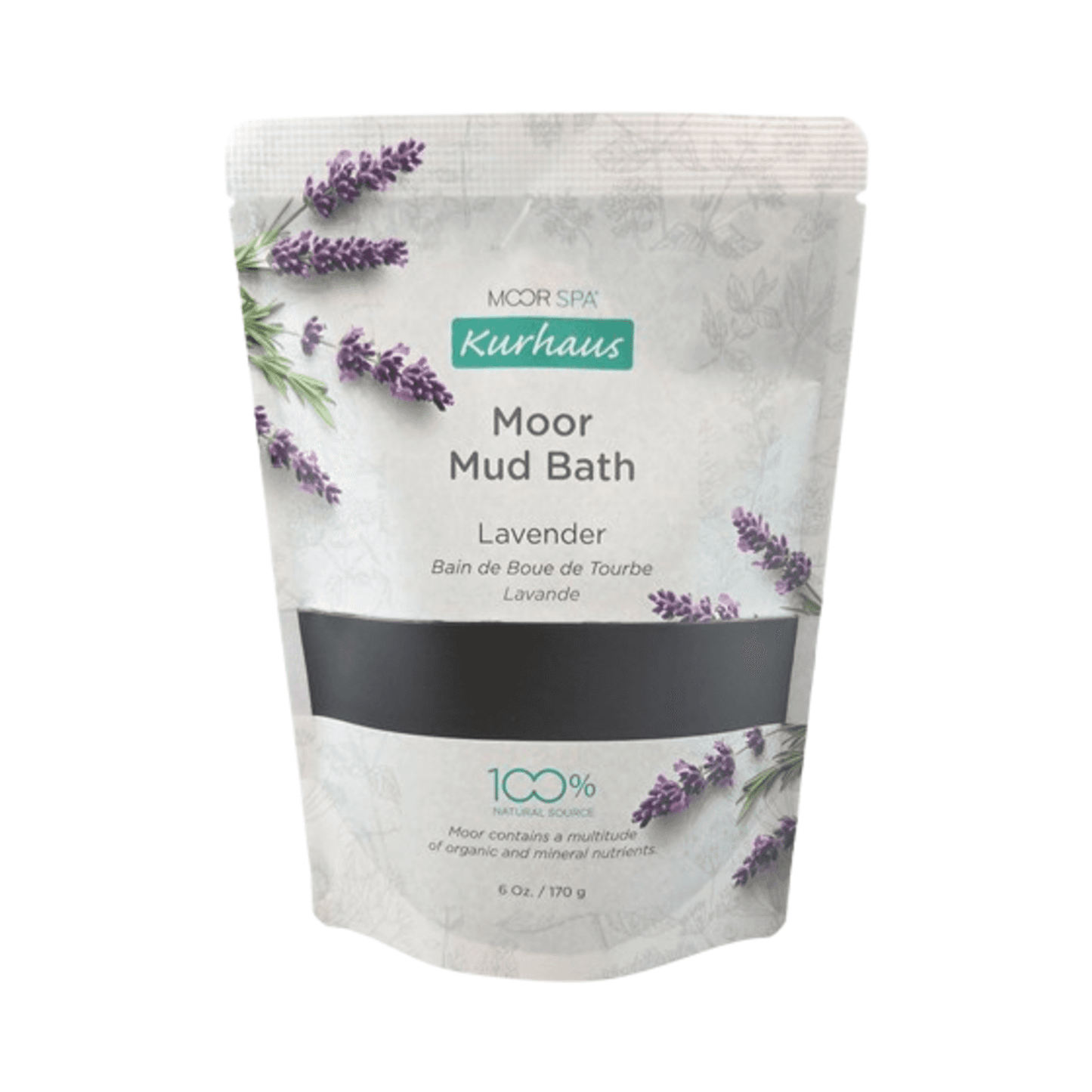 Lavendel Moor Mud Bath pung med lavendelblomster