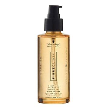 Fibre Clinix Hair Oil for fine to medium hair in a 100ml pump bottle. Lightweight formula moisturizes, protects, and repairs hair with advanced technology.