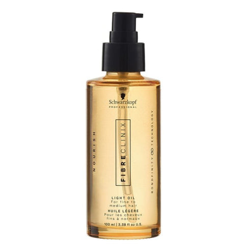 Schwarzkopf Fibre Clinix Light Oil hair treatment with nourishing properties. Ideal for daily use on fine and normal hair to enhance shine and softness.