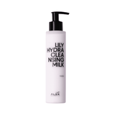 Alex Cosmetics Lily Hydra Cleansing Milk face wash cleanser in a sleek white pump bottle. Gentle formula removes impurities and makeup effectively.
