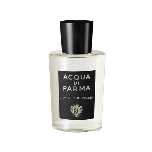 Acqua Di Parma Lily Of The Valley Eau de Parfum in sleek glass bottle, a luxurious women's fragrance with fresh floral and citrus tones.