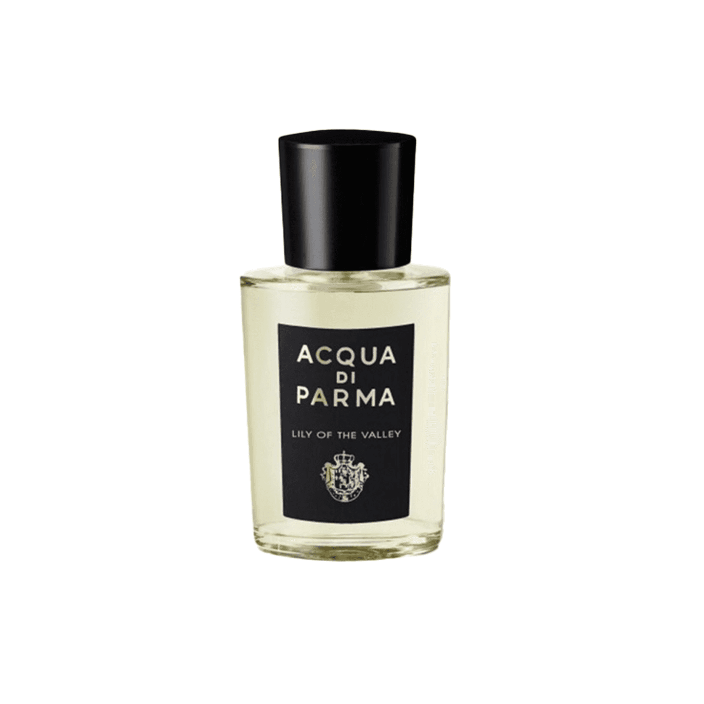 Acqua Di Parma Lily Of The Valley EDP 100 ml bottle featuring elegant black label and citrusy floral fragrance for women.