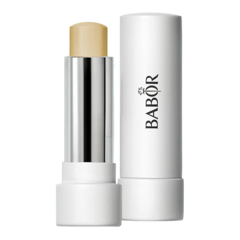 Babor Lip Balm in sleek white tube with silver interior, ideal for moisturizing and soothing dry, chapped lips. Premium lip care for daily use.
