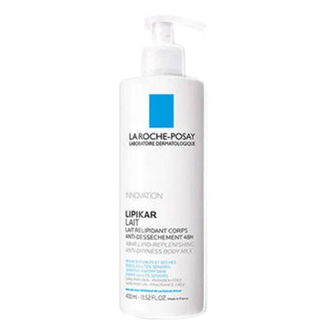 La Roche Posay Lipikar Lotion Body Moisturiser in 400ml pump bottle, ideal for dry and sensitive skin with lipid-replenishing formula.