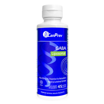 Buy CanPrev Liposomal GABA - eSkinCareStore's calming supplement with 100mg L-Theanine for relaxation. Citrus-flavored liquid with 45 servings.