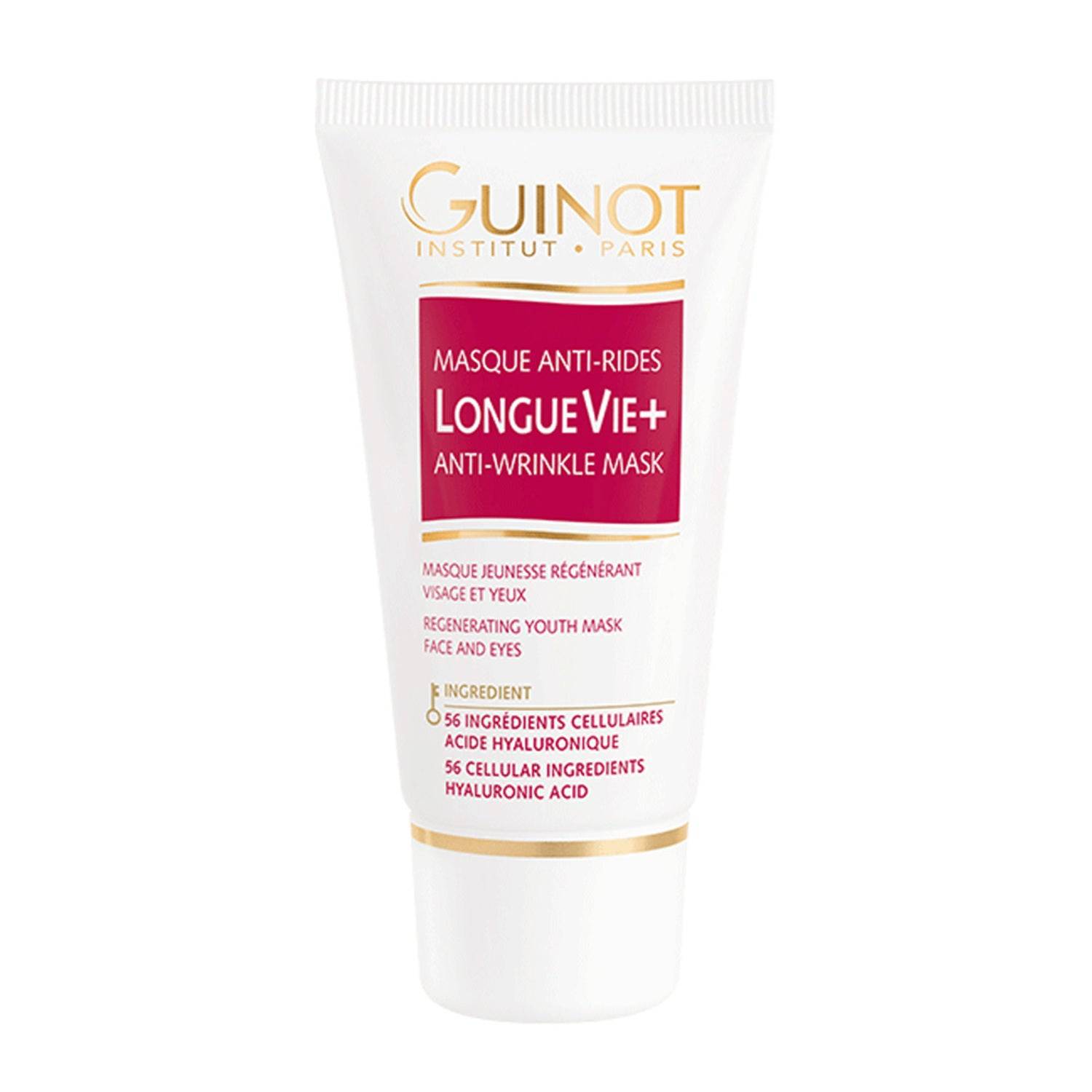 Guinot Anti-Wrinkle Mask - Youth Care for face and eyes in white and gold packaging. Regenerating youth mask in skin care masks & peels category.