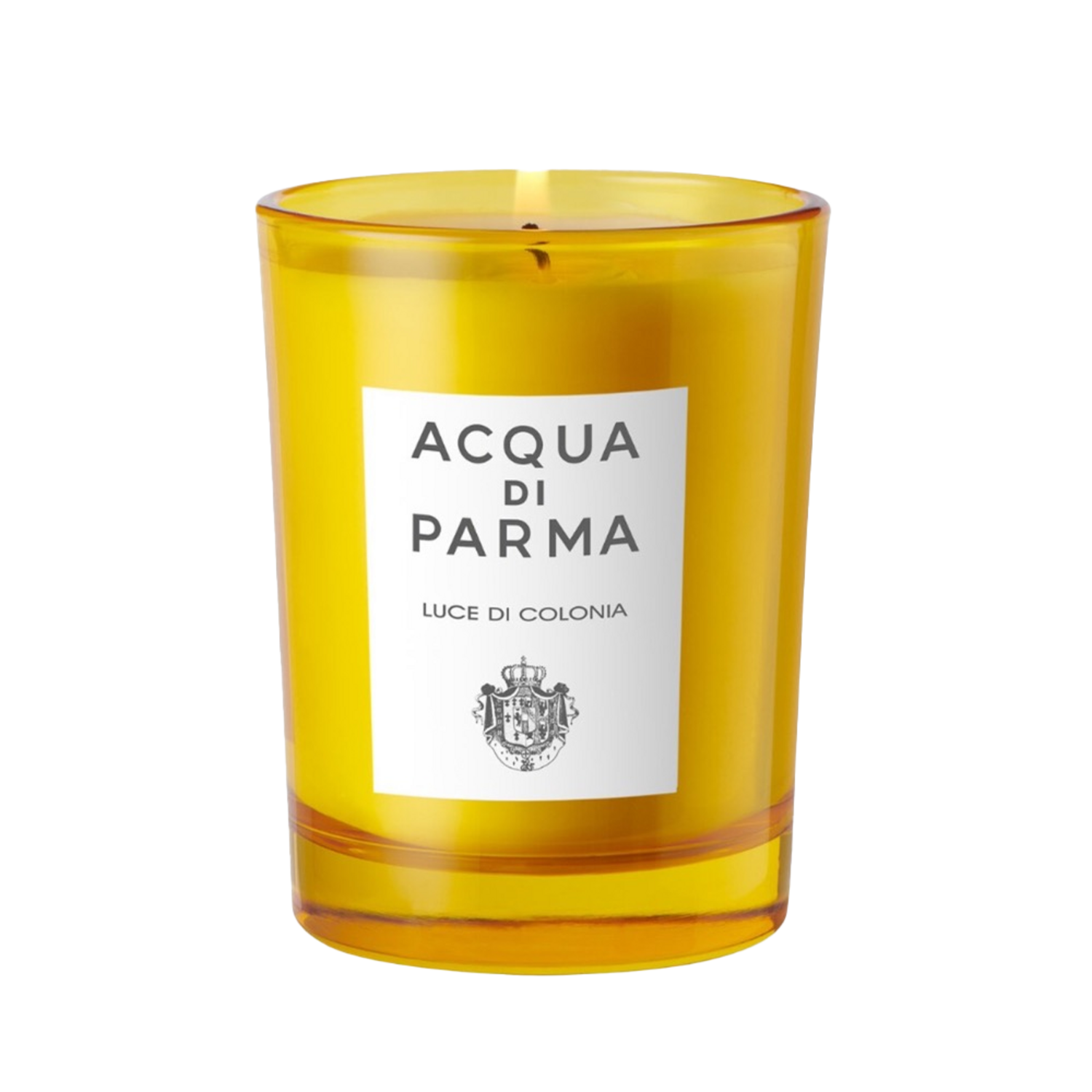 Luce Di Colonia by Acqua Di Parma, a premium scented candle in vibrant yellow glass, perfect for elegant home ambiance and aromatic decor.