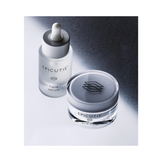 Top view of Epicutis Luxury Skincare Set with Lipid Serum and Hyvia Crème, formulated with Ferulic Acid and Rose for radiant skin.